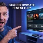 Strong TiviMate: 9 Essential Setup Tips for Better IPTV Man_pointing_at_smart_TV_202609050527